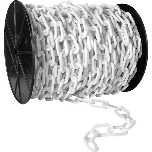 Heavy-Duty Plastic Safety Chain, Orange, 2" Link, 120' Length Chandler Sales