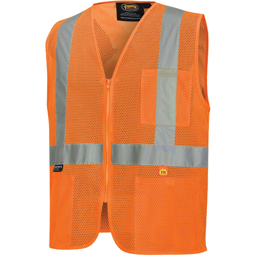 6943 Gilet de s&eacute;curit&eacute; &agrave; mailles ignifuge, Orange haute visibilit&eacute;, Petit, Polyester Chandler Sales
