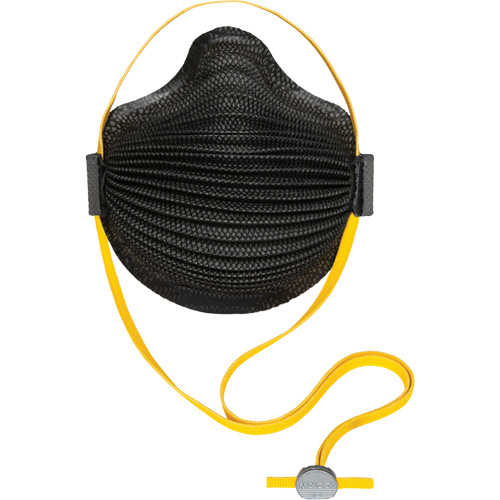 Masques jetables AirWave s&eacute;rie M noirs avec SmartStrap et embout int&eacute;grale en mousse, N95, Certifi&eacute; NIOSH, Moyen/grand Chandler Sales