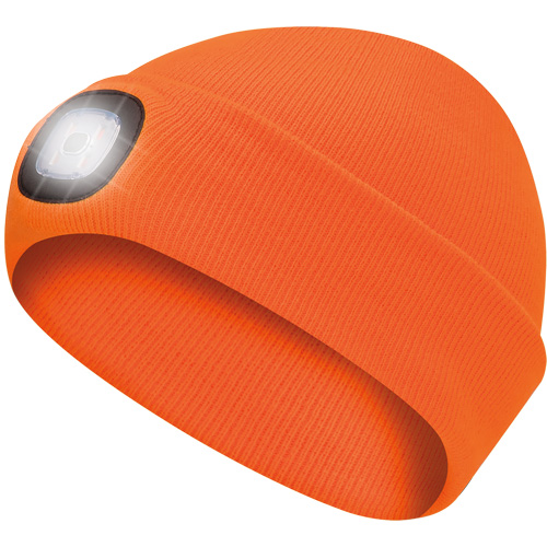 5675 Knit Toque with LED Headlight, Fleece Lining, One Size, High Visibility Orange Chandler Sales