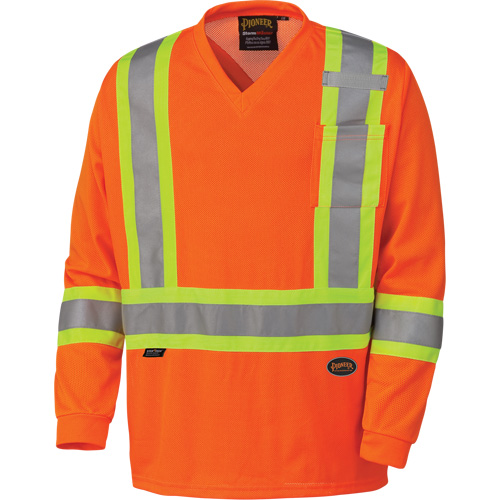 6984 Chandail de s&eacute;curit&eacute; &agrave; manches longues pour circulation en micromaille, Petit, Orange haute visibilit&eacute; Chandler Sales