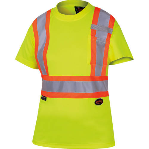 6949 T-shirt de s&eacute;curit&eacute; en il-de-perdrix pour femme, Polyester, T-petit, Jaune lime haute visibilit&eacute; Chandler Sales