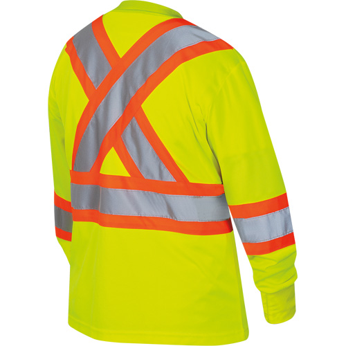 6969 Chandail de s&eacute;curit&eacute; &agrave; manches longues en il-de-perdrix pour femme, Polyester, T-petit, Jaune lime haute visibilit&eacute; Chandler Sales