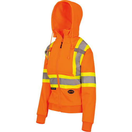 6924W Chandail &agrave; capuchon en molleton avec fermeture &agrave; glissi&egrave;re, Polyester, T-petit, Orange haute visibilit&eacute; Chandler Sales