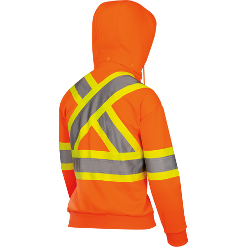 6924W Chandail &agrave; capuchon en molleton avec fermeture &agrave; glissi&egrave;re, Polyester, T-petit, Orange haute visibilit&eacute; Chandler Sales
