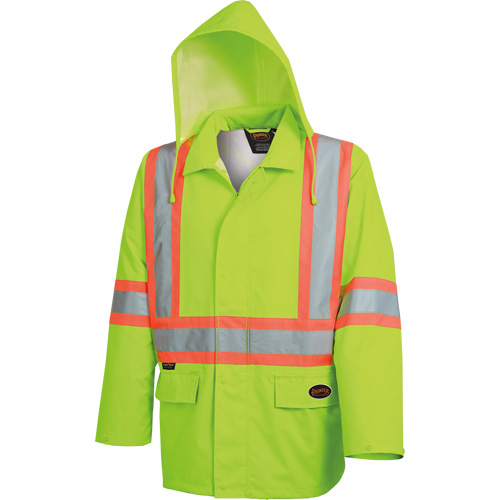 5628 Manteau de s&eacute;curit&eacute; imperm&eacute;able The Rock, Polyester/Polyur&eacute;thane, Jaune lime haute visibilit&eacute;, Petit Chandler Sales