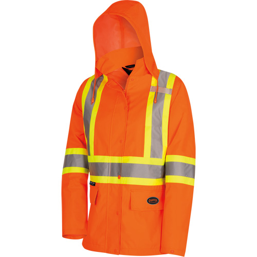 5626W The Rock Women's 300D  Quilted Safety Parka, Polyester/Polyurethane, High Visibility Orange, X-Small Chandler Sales