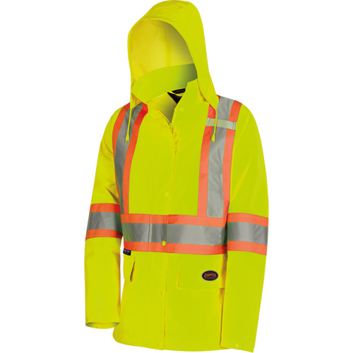 5628W Parka matelass&eacute; de s&eacute;curit&eacute; 300D The Rock, Polyester/Polyur&eacute;thane, Jaune lime haute visibilit&eacute;, T-petit Chandler Sales