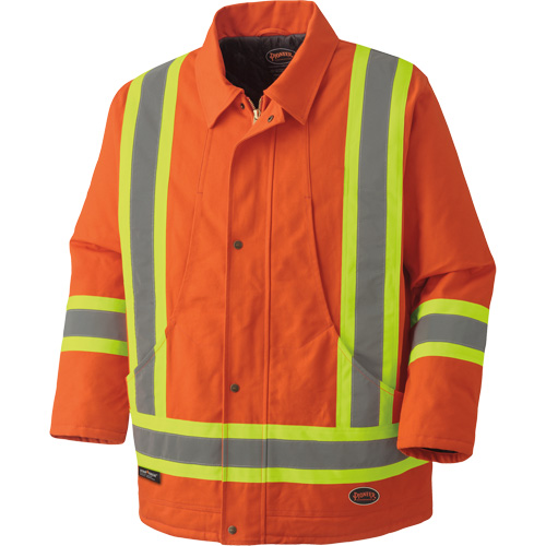 5537A Quilted Duck Safety Parka, High Visibility Orange, Small Chandler Sales