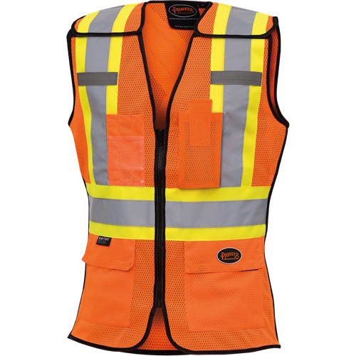 486 Veste de s&eacute;curit&eacute; d&eacute;tachable haute visibilit&eacute;, Orange haute visibilit&eacute;, T-petit, Polyester Chandler Sales
