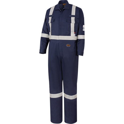 4481T Flash-Gard&reg; FR/Arc Rated Welding Coveralls, 56 (Tall), Navy Blue Chandler Sales