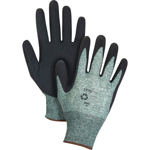 Eco-Friendly Crinkle Grip Coated Gloves, 10, Foam Latex Coating, 15 Gauge, Nylon/RPET Shell Chandler Sales