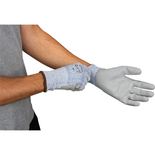Gants &eacute;lastiques &eacute;cologiques r&eacute;sistants &agrave; la coupe, Taille 9, Calibre 13, Rev&ecirc;tement Polyur&eacute;thane, Enveloppe en PEHP/rPET, ASTM ANSI niveau A2 Chandler Sales