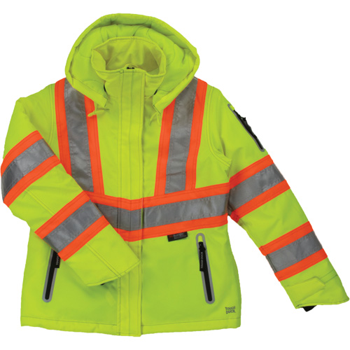 Womens Insulated Flex Safety Jacket, Polyester, High Visibility Lime-Yellow, X-Large Chandler Sales