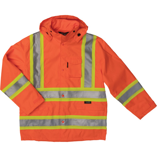 Manteau de s&eacute;curit&eacute; imperm&eacute;able en tissu ind&eacute;chirable Ripstop, Polyester, 3T-Grand, Orange haute visibilit&eacute; Chandler Sales
