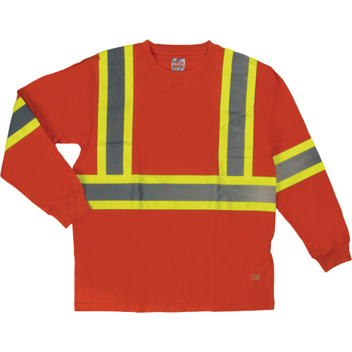 T-shirt de s&eacute;curit&eacute; &agrave; manches longues, Coton, T-petit, Orange haute visibilit&eacute; Chandler Sales