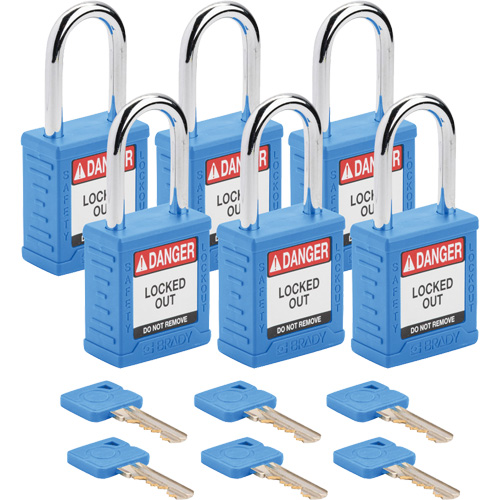 Cadenas de verrouillage Velocity, Bleu, Cl&eacute;s identiques, Nylon, Largeur de 1-1/2" Chandler Sales