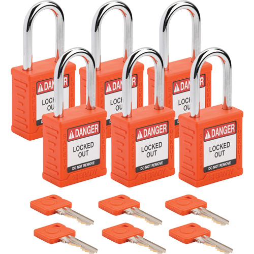 Cadenas de verrouillage Velocity, Orange, Cl&eacute;s diff&eacute;rentes, Nylon, Largeur de 1-1/2" Chandler Sales