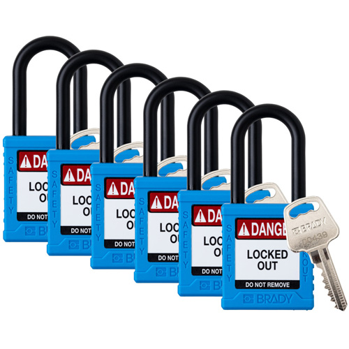 Cadenas de verrouillage Velocity, Bleu, Cl&eacute;s identiques, Nylon, Largeur de 1-1/2" Chandler Sales