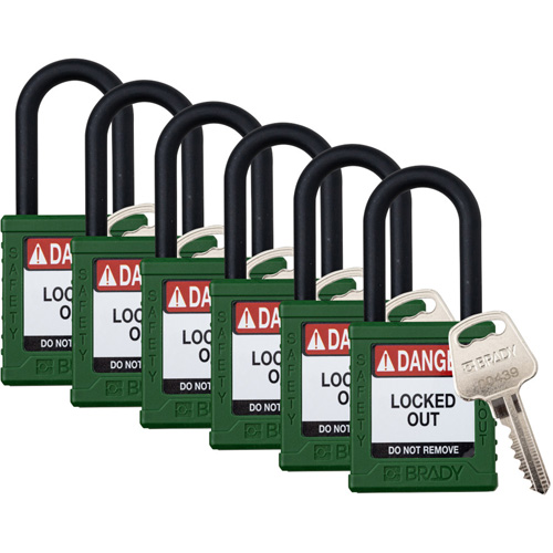 Cadenas de verrouillage Velocity, Vert, Cl&eacute;s identiques, Nylon, Largeur de 1-1/2" Chandler Sales