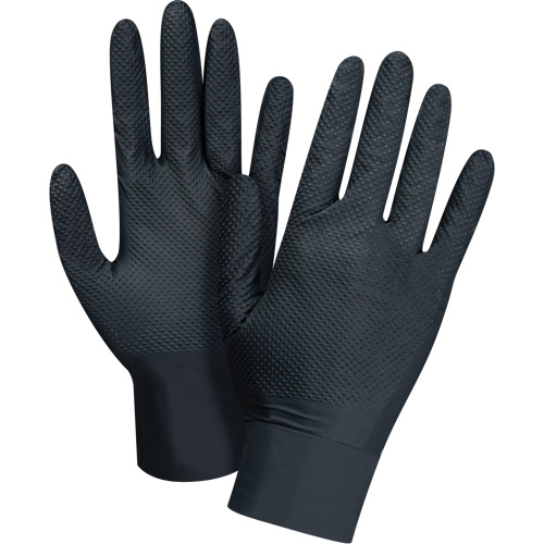 Gants d'examen de poids lourd &agrave; prise tactile, Petit, Nitrile, 8 mils, Sans poudre, Noir Chandler Sales