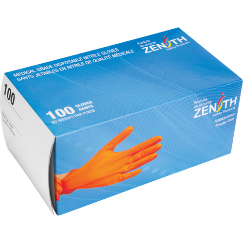 Heavyweight Tactile Grip Examination Gloves, Small, Nitrile, 8-mil, Powder-Free, Orange Chandler Sales