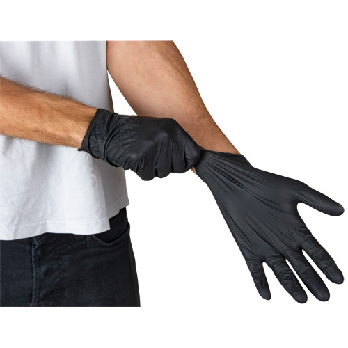 Emballages de gants jetables pour machine distributrice, Grand, Nitrile, 5 mils, Sans poudre, Noir, Classe 2 Chandler Sales