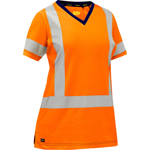 Bisley&reg; Women's X-Back Short Sleeve Shirt, Poly-Cotton, Small, High Visibility Orange Chandler Sales