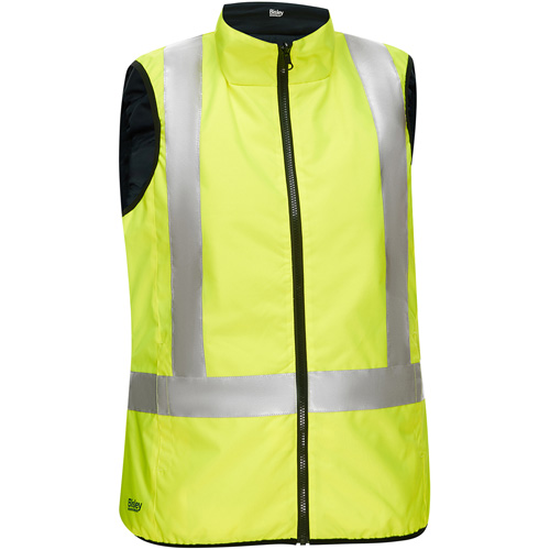 Bisley&reg; X-Back Women's Contoured Reversible Puffer Vest, High Visibility Lime-Yellow, 2X-Large, Polyester Chandler Sales