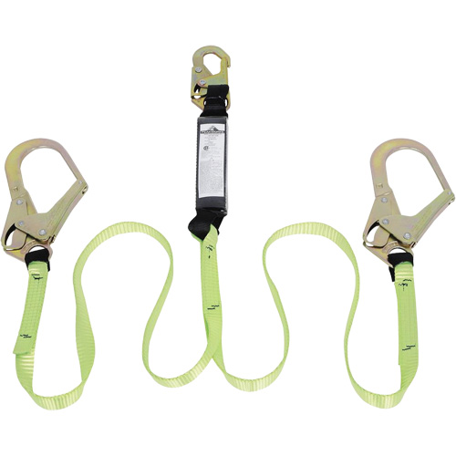 SA-54022-4 Shock Absorbing Lanyard, 4', Form Hook Center, Snap Hook Leg Ends, Polyester Chandler Sales