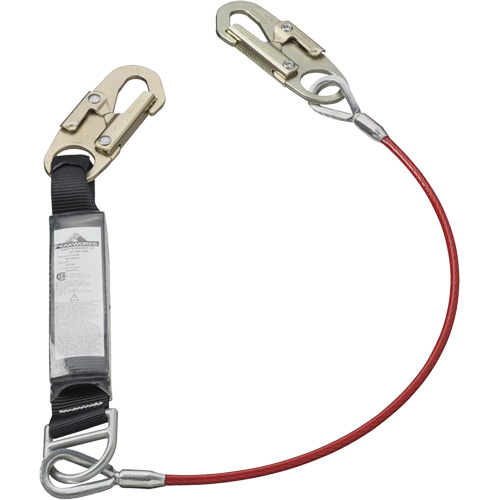 SA-5500-4 Shock Absorbing Lanyard, 4', Snap Hook Center, Snap Hook Leg Ends, Galvanized Steel Chandler Sales