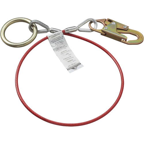 AS-21210-6 6' Cable Anchor with Snap Hook & O-Ring, Sling, Temporary Use Chandler Sales