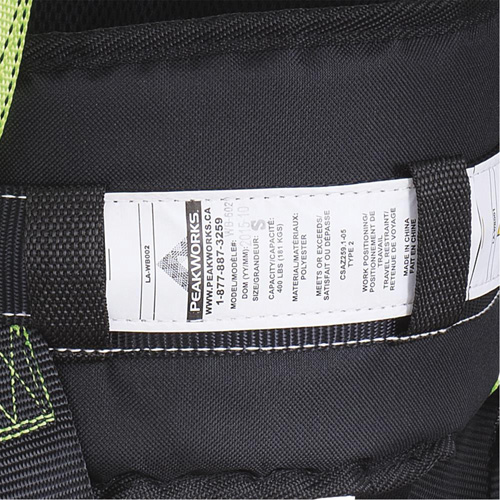 FBH10000E1020-S  Harnais de s&eacute;curit&eacute; s&eacute;rie entrepreneur avec ceinture de positionnement, Certifi&eacute;e CSA, Classe AEP, Petit Chandler Sales
