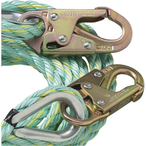 VL-1122-100 Vertical Lifeline Rope with Anchor End Snap Hook, Copolymer Chandler Sales