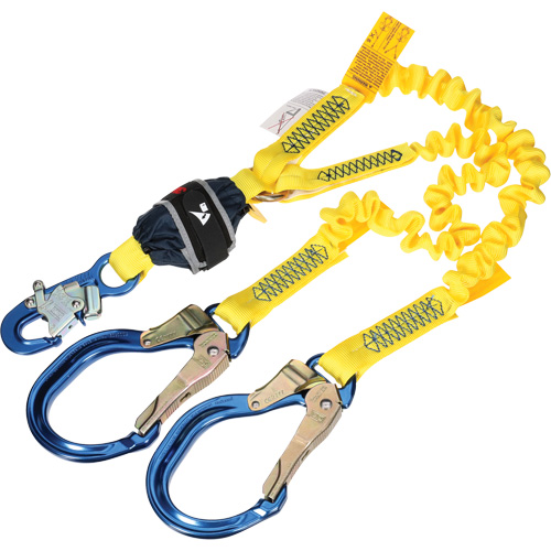 Longe &eacute;lastique d'ancrage double &agrave; amortisseur de choc en sangle, 6', Point d'ancrage &agrave; Crochet d'armature, Crochet mousqueton aux jambes Chandler Sales