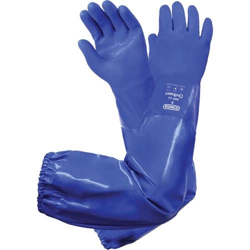Gants triples enduits r&eacute;sistants aux produits chimiques Integra 77-395, Taille 8, 28" lo, PVC, Doublure en Coton Chandler Sales