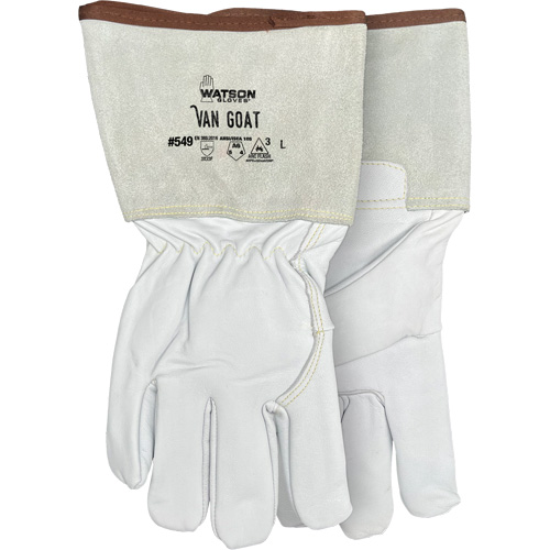 Gants r&eacute;sistant &agrave; la coupe et &agrave; l'arc &eacute;lectrique Van Goat 549, Taille Moyen, Enveloppe en Cutshield/Para-aramide/Polyester/Acier inoxydable/Ch&egrave;vre, ASTM ANSI niveau A6/EN 388 niveau F Chandler Sales