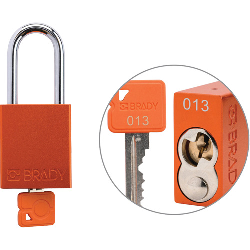 Cadenas de verrouillage de s&eacute;curit&eacute; Velocity Plus, Orange, Cl&eacute;s identiques, Aluminium, Largeur de 1-1/2" Chandler Sales