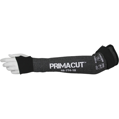 Manchette r&eacute;sistante &agrave; la coupe PrimaCut 68-774, PEHP, 18", ASTM ANSI niveau A7/EN 388 niveau F, Gris Chandler Sales