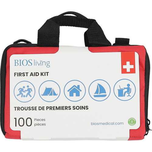 100-Piece Home & Travel First Aid Kit, Nylon Bag Chandler Sales