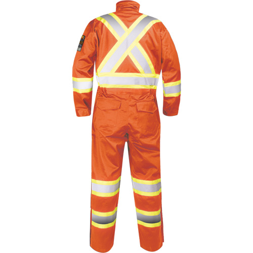 Fire-Resistant Coverall with High-Visibility Bands, Size Small, Orange Chandler Sales