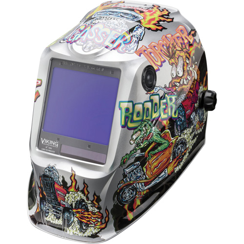 VIKING 3350 Hot Rodders Welding Helmet, 3.74" L x 3.34" W View Area, 5 - 13 Shade Range Chandler Sales