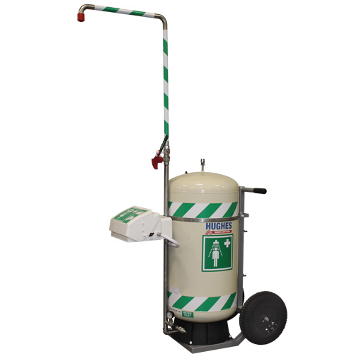 Douche d'urgence mobile et ind&eacute;pendant avec douche oculaire et faciale, Capacit&eacute; 30 gal., Conformit&eacute; Aucune Chandler Sales