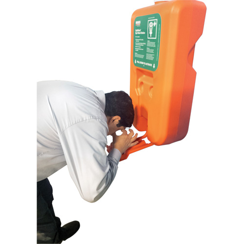 Poste de douche oculaire portable autonome, Aliment&eacute; par gravit&eacute;, Capacit&eacute; 10 gal., Conformit&eacute; ANSI Z358.1 Chandler Sales
