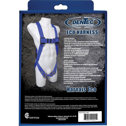 ECO Safety Harness in Retail Box, CSA Certified, Class A, 352 lbs. Cap. Chandler Sales