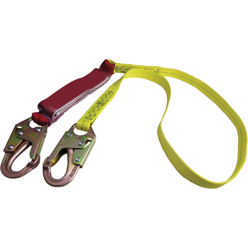 External Energy Absorber Lanyard with 3/4" Hook, 6', Snap Hook Center, Snap Hook Leg Ends, Polyester Chandler Sales