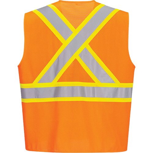 Veste de s&eacute;curit&eacute; &agrave; bandes contrastantes, Orange haute visibilit&eacute;, Petit, Polyester Chandler Sales