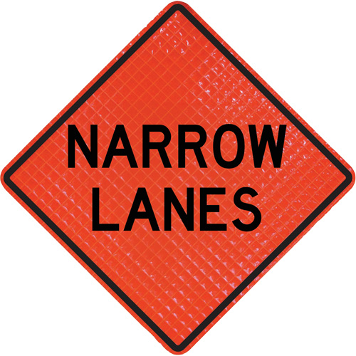 Quadra Flex Roll-Up Sign with Traffic Control Person Ahead Symbol Chandler Sales