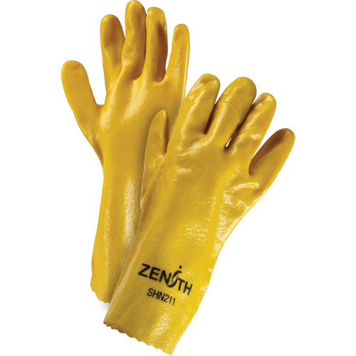 Rough-Finish Chemical-Resistant Gloves, Size 9, 14" L, PVC, Interlock Inner Lining, 47-mil Chandler Sales