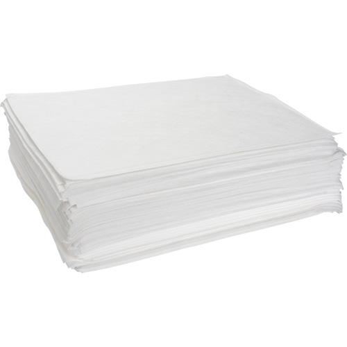 Feuilles absorbantes souffl&eacute;es, Huile seulement, 15" x 19", 10 gal. d'absorption Chandler Sales